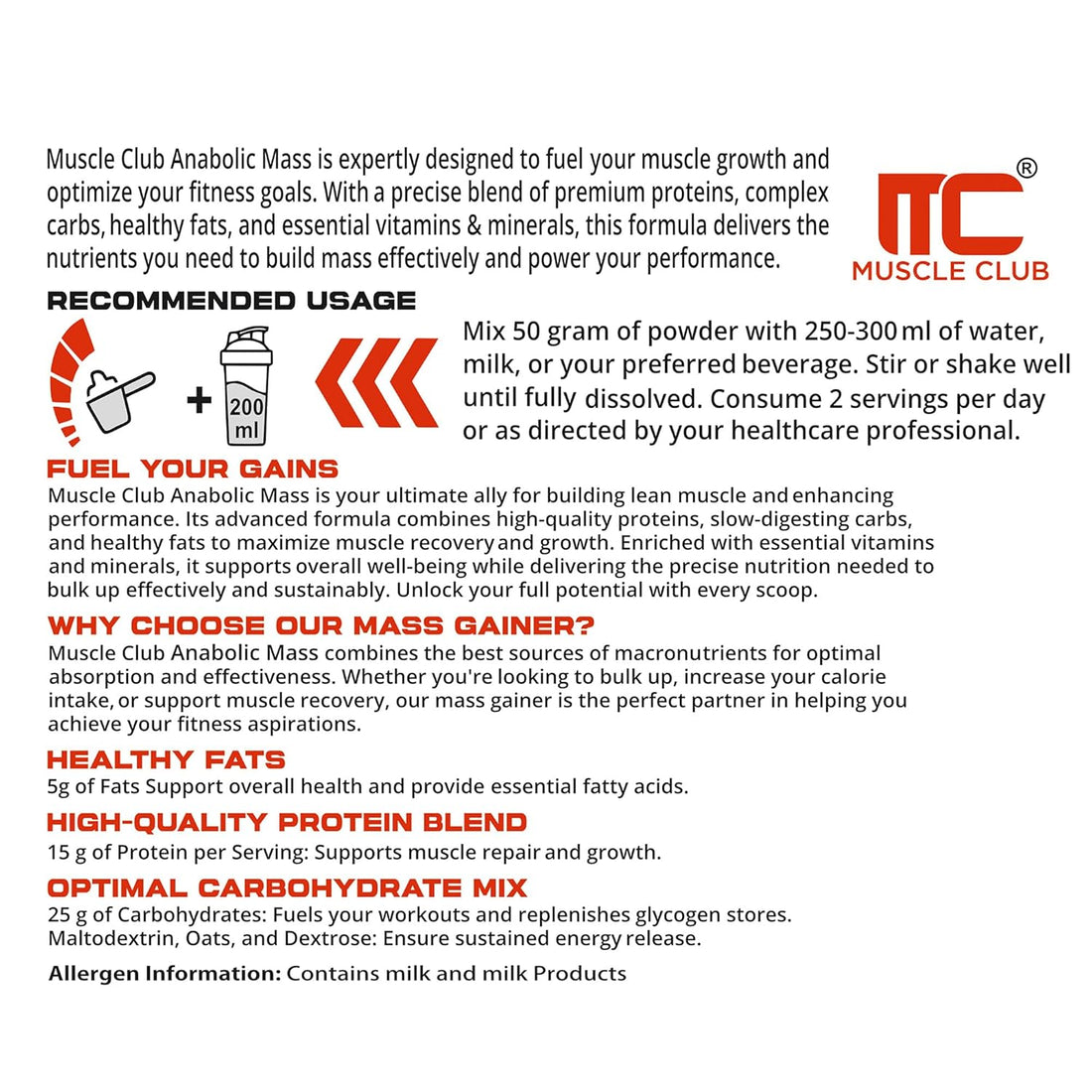 Muscle club Anabolic Mass Gainer